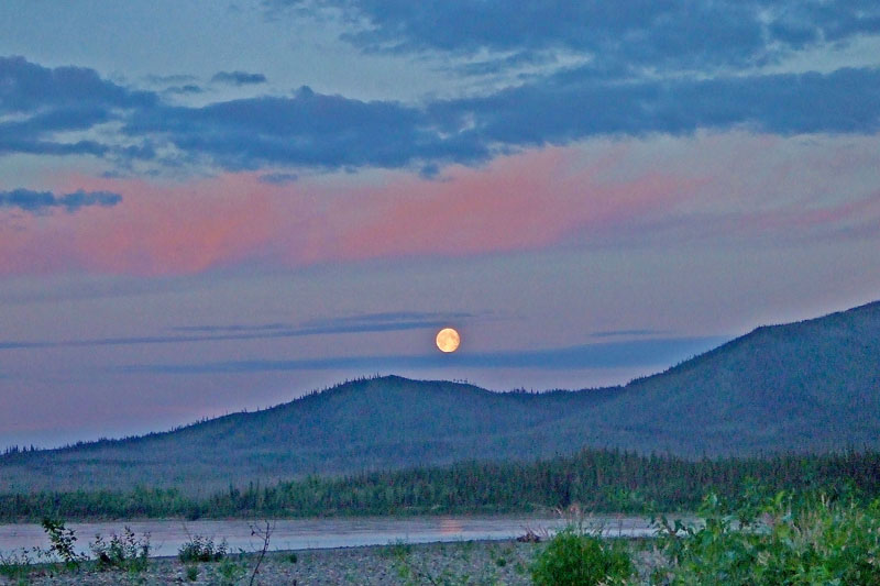 The full moon over the Yukon